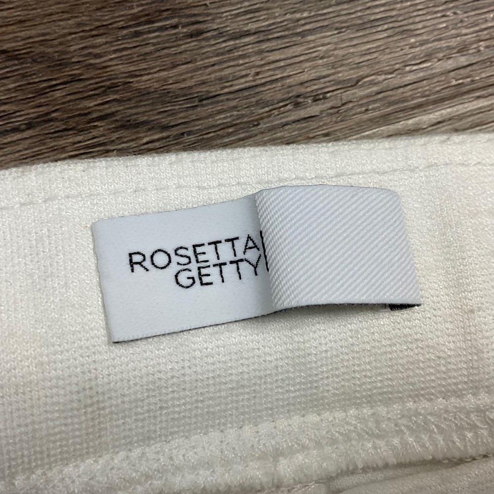 Rosetta Getty Cropped Pintuck Slim Leg Pull On Pants Womens Large White Cream - Picture 3 of 8